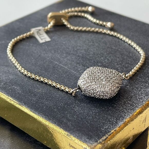 Pavé Crystal Gold-tone Slide Bracelet • NWT - Picture 3 of 9